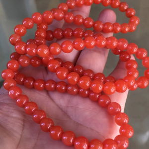 南红九口料樱桃红佛珠盐源玛瑙耳钉耳坠百搭时尚锁骨链手串吊坠牡