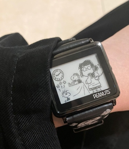 绝版epson墨水屏手表snoopy黑色史努比飞行员爱普生