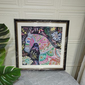 蓝色等待尤利西斯 爱马仕丝巾装裱画45*45 客厅玄关轻奢装