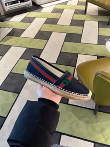 000人付款淘宝gucci古驰38.5码男士双g草编渔夫鞋.可踩跟穿.