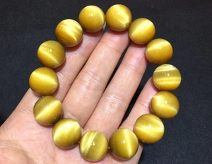 纯天然  极品南非金虎眼手链  虎眼石手串