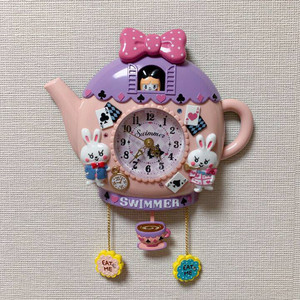 迪士尼 爱丽丝 swimmer 挂钟 钟 表 时钟 茶杯di
