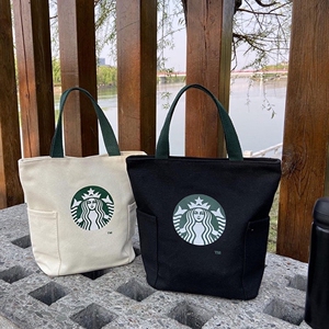 星巴克手提包学生帆布包带饭包上班族手拎小布包饭盒包便当包饭盒