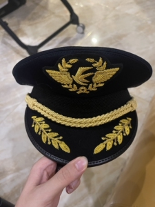 000人付款淘宝东航空姐帽子同款空姐制服帽子演出礼帽藏青色帽子深