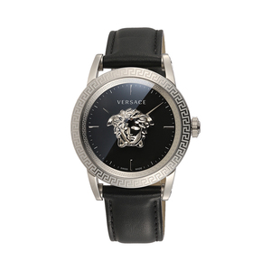 【四年保修】范思哲 银边回纹美杜莎表盘男士皮带石英手表