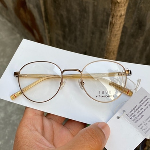 法国猫王奢侈复古眼镜框小圆框 morel france 60
