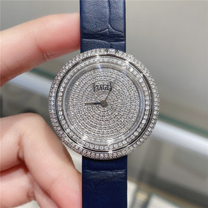 [未使用盒证齐]伯爵piaget时来运转后钻满天星石英女手表g0a43090