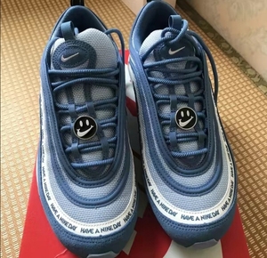 耐克 air max 97 白蓝笑脸 运动跑鞋