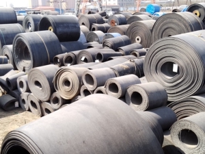 旧输送皮带二手钢丝尼龙帆布平板橡胶运输带胶皮传送带铺车间车底