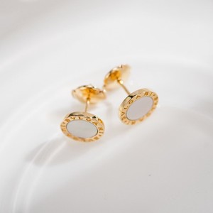 【显气质】bvlgari/宝格丽圆形白贝母耳钉18k玫瑰金