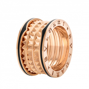 31万98新宝格丽18k玫瑰金新款四环弹簧戒指62