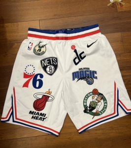 supreme nike nba三方联名篮球短裤球裤 白色尺