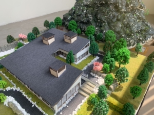 出张永和山语间别墅建筑模型,纯手工制作,地板80701585cm