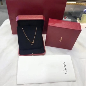 卡地亚 经典leve系列 双环项链 au750玫瑰金 全长约