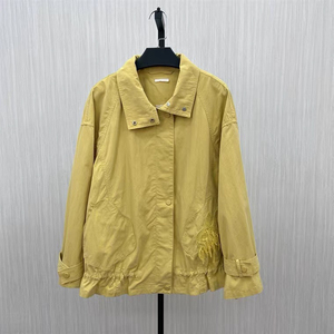 虫二小院 2021春装新品 短款风衣女休闲减龄百搭宽松抽绳翻