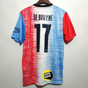 20-21赛季曼城联名款蓝白粉色球衣17号德布劳内10号阿圭