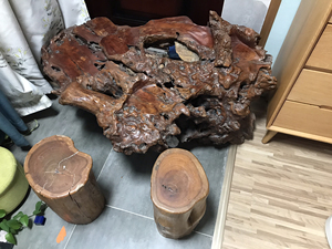 根抱石茶台 根雕茶台 桌子 四个墩
