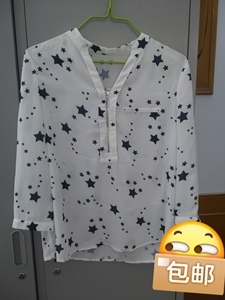 lagogo星星图案雪纺衬衫，官方旗舰店购买，M码，全新，微