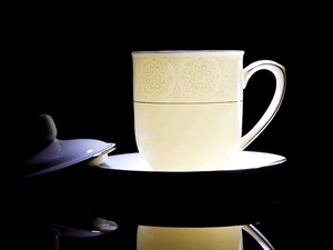 90年代硅元瓷器山东硅院会议高级别会议盖杯,全新库存,底款南