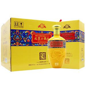 永丰牌北京二锅头龙坛30皇宫贡酒清香型白酒46度 500ml*6瓶整箱装