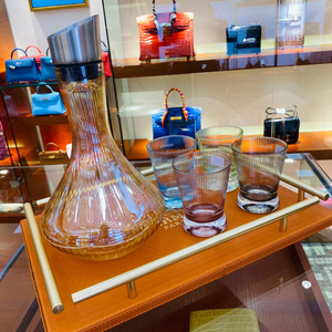 爱马仕hermes 手工水晶杯礼盒6件套醒酒器77酒杯77托盘