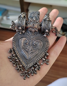 印度老银土库曼阿富汗银饰项坠