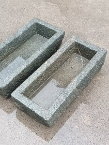 豆青石石槽水盆,民俗老物件可用于铜钱草菖蒲种植庭院设计必备