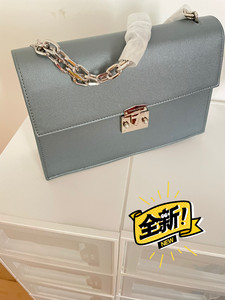 小ck珍珠公文包 链条雾霾蓝通勤单肩斜跨包