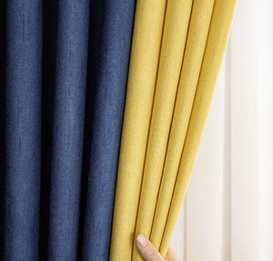 遮光防晒拼接麻料窗帘卧客厅麻料窗帘遮光度90%左右25元一米