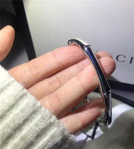 古驰925纯银竹节开口手镯