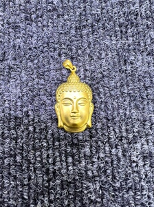 老凤祥佛头黄金吊坠项链999足金女如来佛祖纯金挂坠克重13.