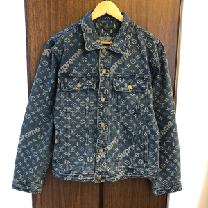 lv supreme 联名款 牛仔夹克外套 男女同款