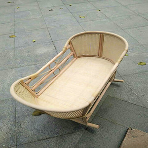 竹藤编婴儿床实木摇篮床老式摇窝便携式宝宝摇摇床婴儿小摇蒌睡篮