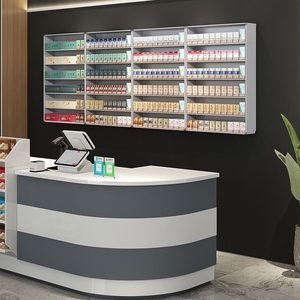 超市二手烟柜展示柜收银台便利店放烟架子挂墙式铝合金烟架