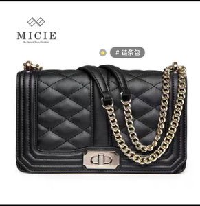 micie/美熙小香风菱格链条包百搭单肩斜挎包女小包包牛皮斜