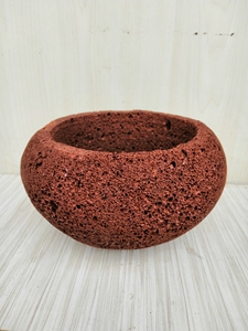 精品火山石花盆红色圆球形花盆特价50元.