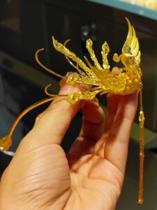黄金精品花丝凤凰流苏头钗凤钗新娘头钗头饰