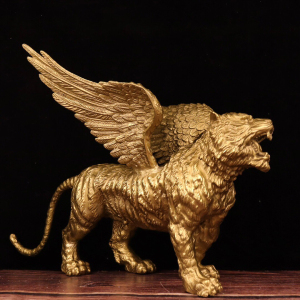 精工黄铜虎年摆件生肖虎铜老虎,带翅膀老虎,如虎添翼飞虎