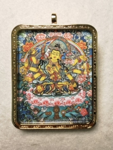 (线下已出)八臂文殊,微唐小唐卡,持咒诵经绘制,经文装藏,知