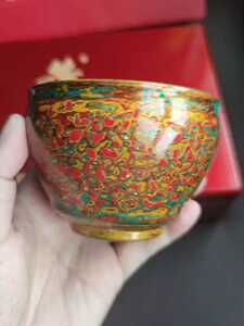 全新闲置建盏,黄涛金樽大漆福禄寿,品相完美,礼盒证书齐全,实