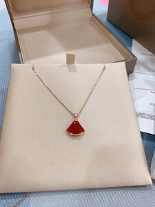正品 全新 bvlgari 宝格丽红伞子18k金带钻玫瑰金项