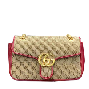 【99新】未使用gucci古驰女包马蒙拼色26单肩斜挎包公价17500正品