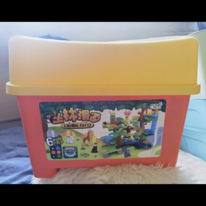 3岁 欢乐客丛林滑道130颗粒套装 带收纳盒 f3117