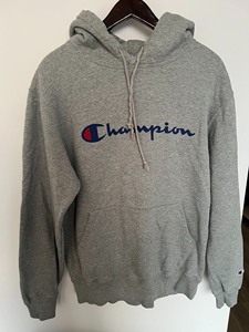 日本购买Champion冠军灰色连帽衫卫衣，XL码，带薄绒，