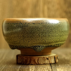 00福建省文化艺术促进会淘宝[张国平建盏绿鹧鸪茶具套装]盖碗三件套