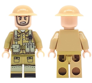 兼容乐高积木人仔二战军事系列英军士兵