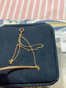 【wing 珍宝】十元.18k金扁管半圈硬圈手镯