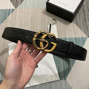 高端双g库奇男女士平滑扣gg牛皮真皮带商务奢侈休闲网红同款腰