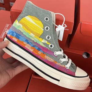 匡威三次硫化黄油版刺绣款1970s帆布鞋 贞标时尚休闲潮流韩