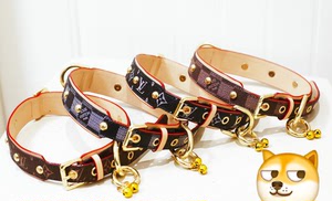 新品来袭,lv*狗绳 狗项圈升级款70大号通用款,升级双铃铛狗